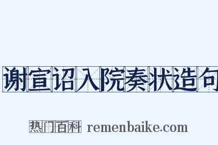 谢宣诏入院奏状造句是什么意思的图片